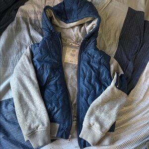 Tucker Kids Jacket in Navy and Gray